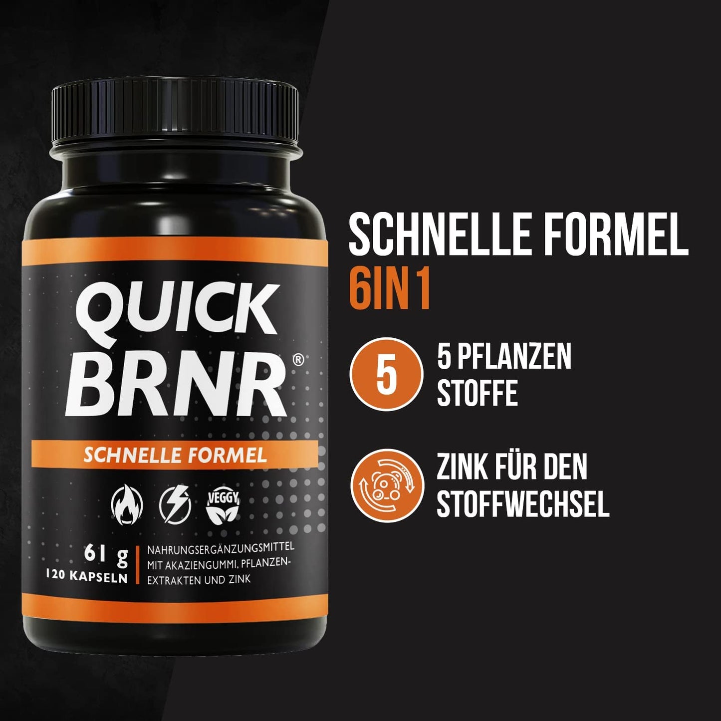 QUICK BRNR Schnelle Stoffwechsel Formel 6in1, 120 Kapseln