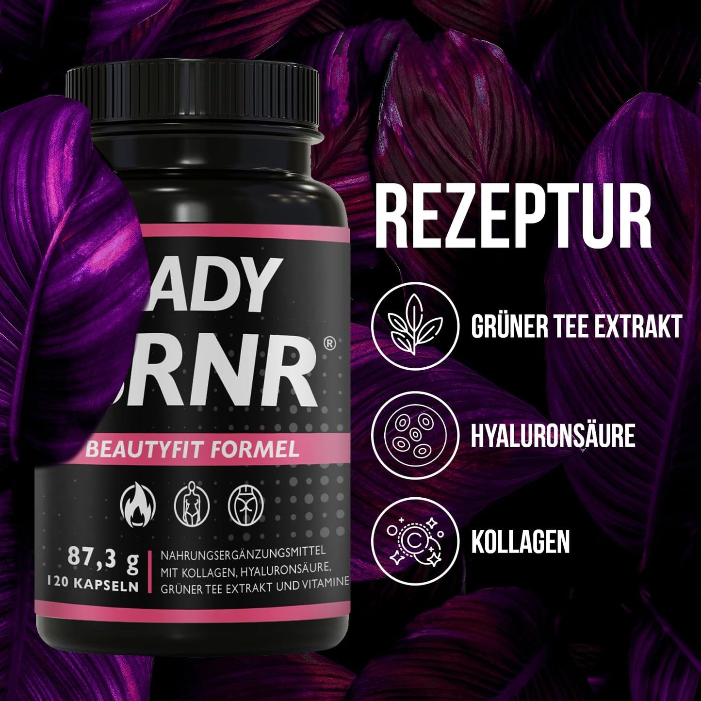 LADY BRNR BeautyFit Stoffwechsel Kollagen Formel, 120 Kapseln