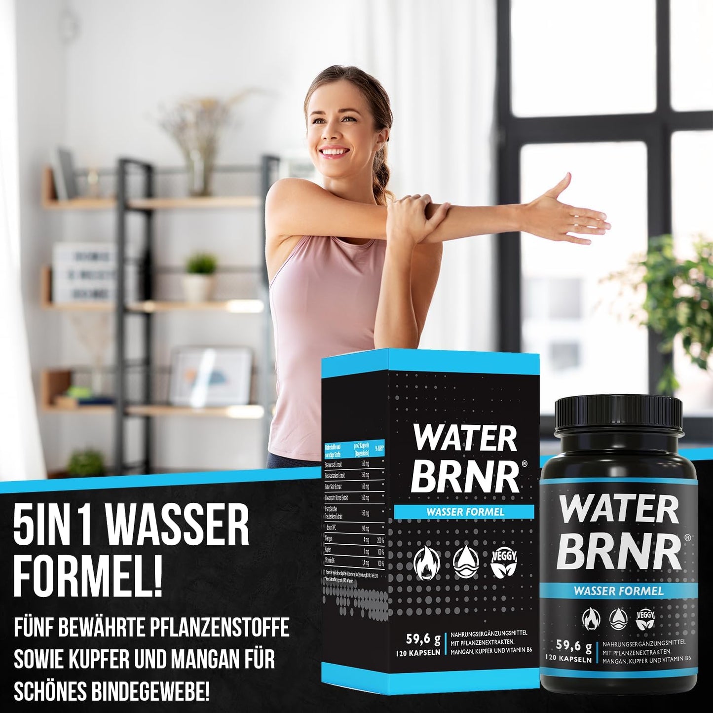 WATER BRNR Wasser Balance Kapseln, 120 Kapseln
