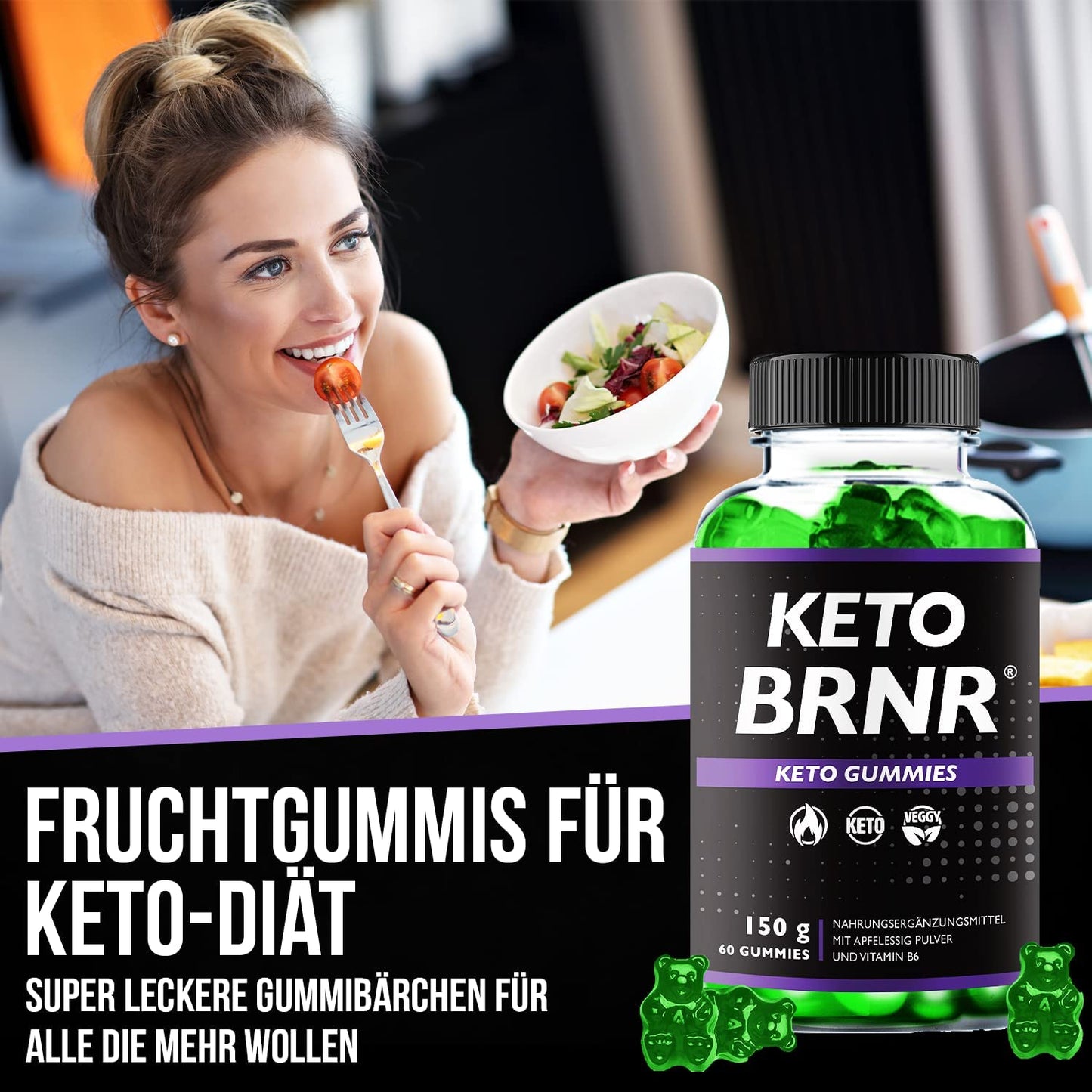 KETO BRNR Keto Diät Gummies, 60 Stück