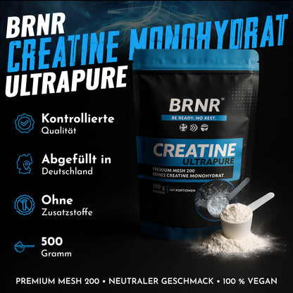 BRNR Creatine Pulver, Creatin Monohydrat, 500g