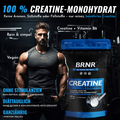 BRNR Creatine Pulver, Creatin Monohydrat, 500g