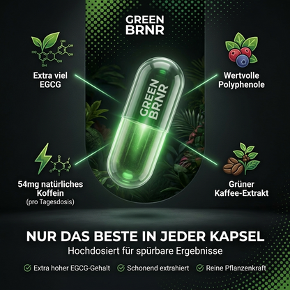 GREEN BRNR Grüntee Extrakt hochdosiert, 120 Kapseln