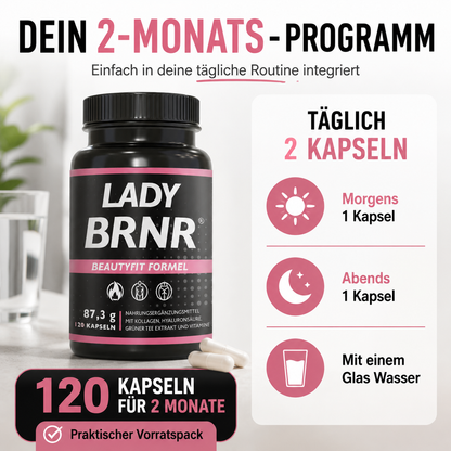 LADY BRNR BeautyFit Stoffwechsel Kollagen Formel, 120 Kapseln