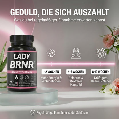LADY BRNR BeautyFit Stoffwechsel Kollagen Formel, 120 Kapseln
