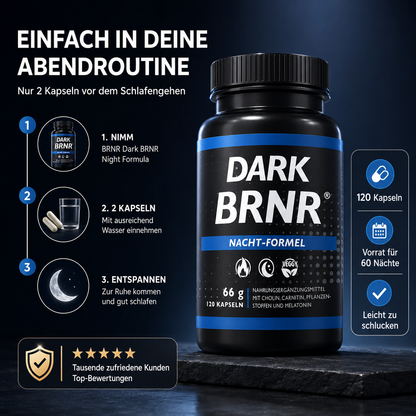 DARK BRNR Nacht-Formel mit Melatonin, 120 Kapseln