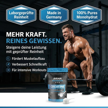 BRNR Creatine Pulver, Creatin Monohydrat, 500g