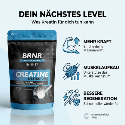 BRNR Creatine Pulver, Creatin Monohydrat, 500g