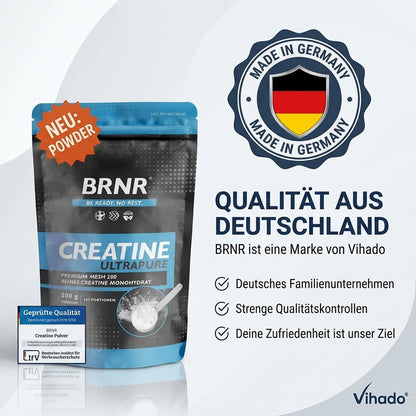 BRNR Creatine Pulver, Creatin Monohydrat, 500g